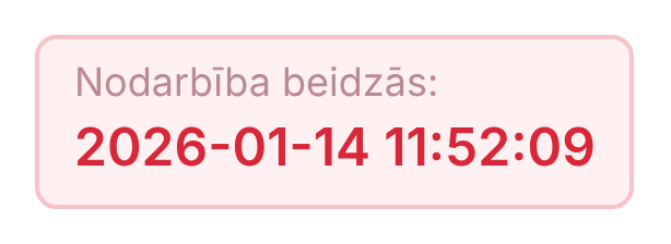 Sistēma – nodarbība beidzās 2026-01-14 11:52:09